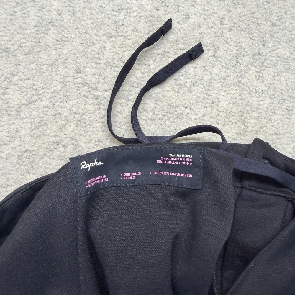 Rapha Transfer Trousers Mens XS Black Wool Blend Commuter Pants Cropped - Picture 5 of 10
